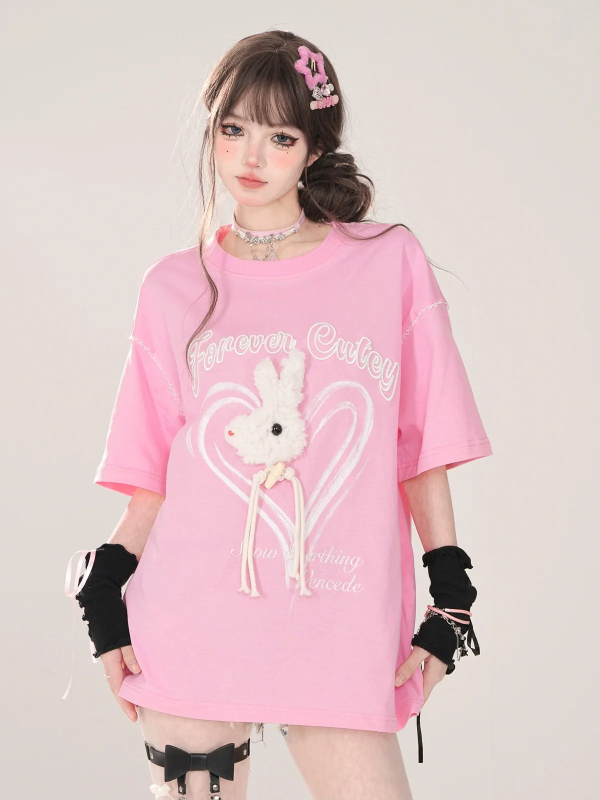 T-Shirt Kaninchen 3D Kurzarm-Design