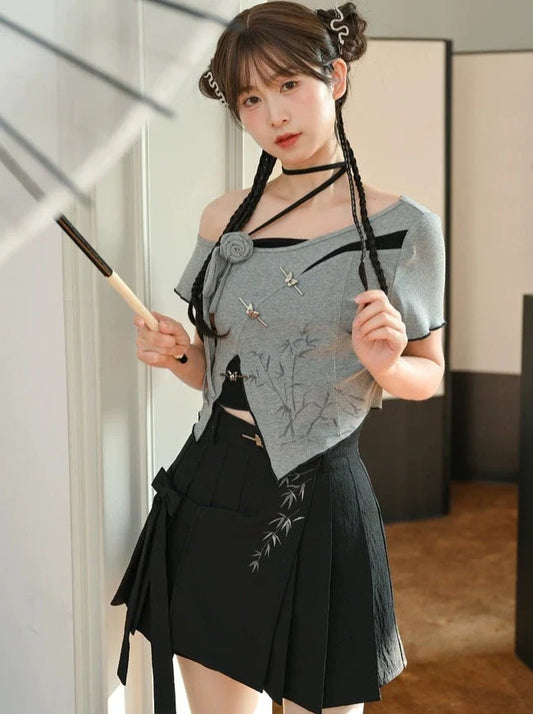 チャイナプリーツスカート
