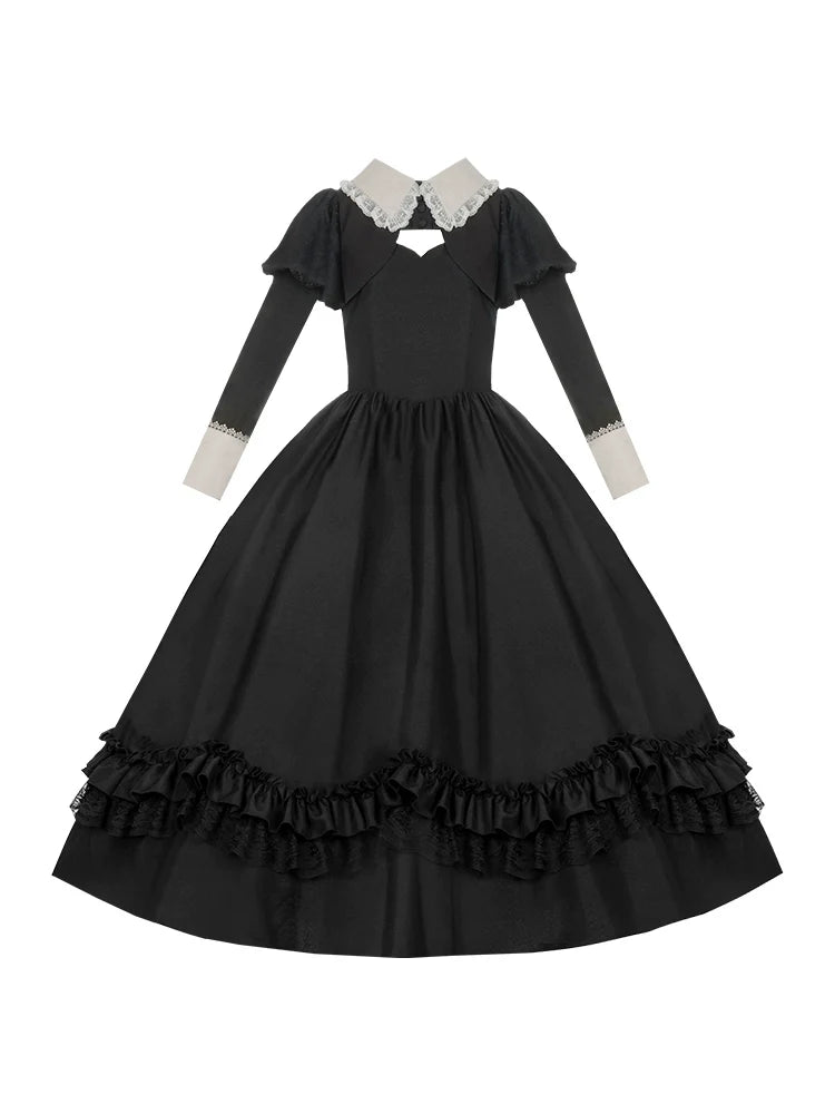 Robe veste suspendue à manches symphoniques style gothique nuit courte longue
