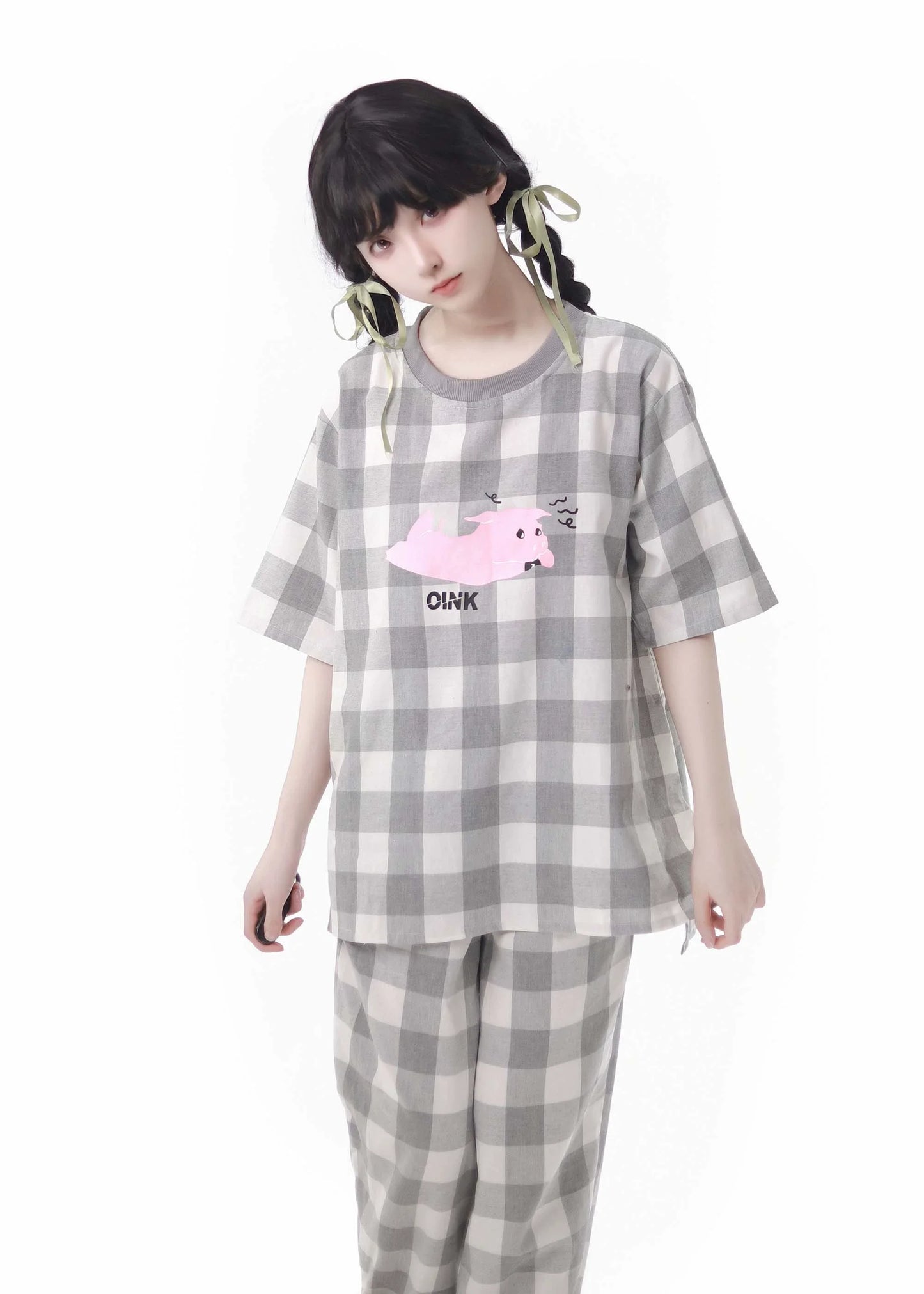 Soft Cotton Pajamas Loungewear Casual Check