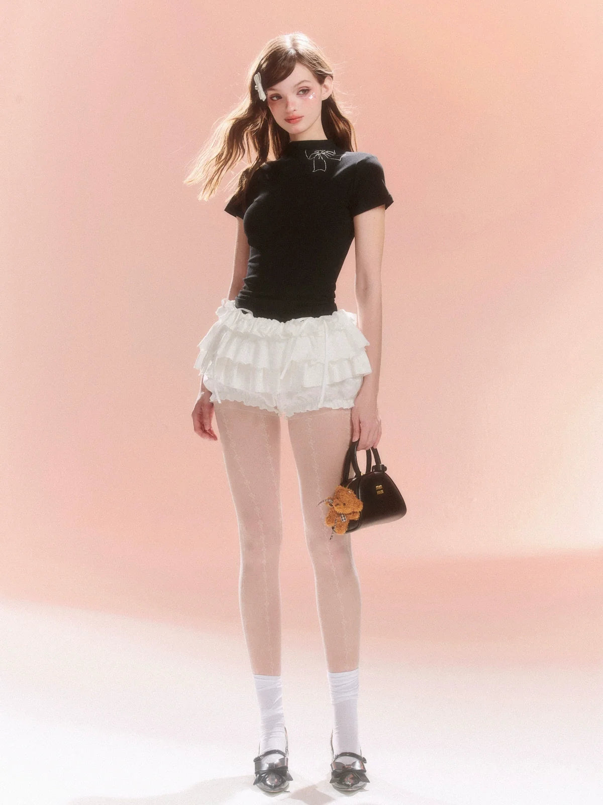 Back Ribbon Top Collar Half Little