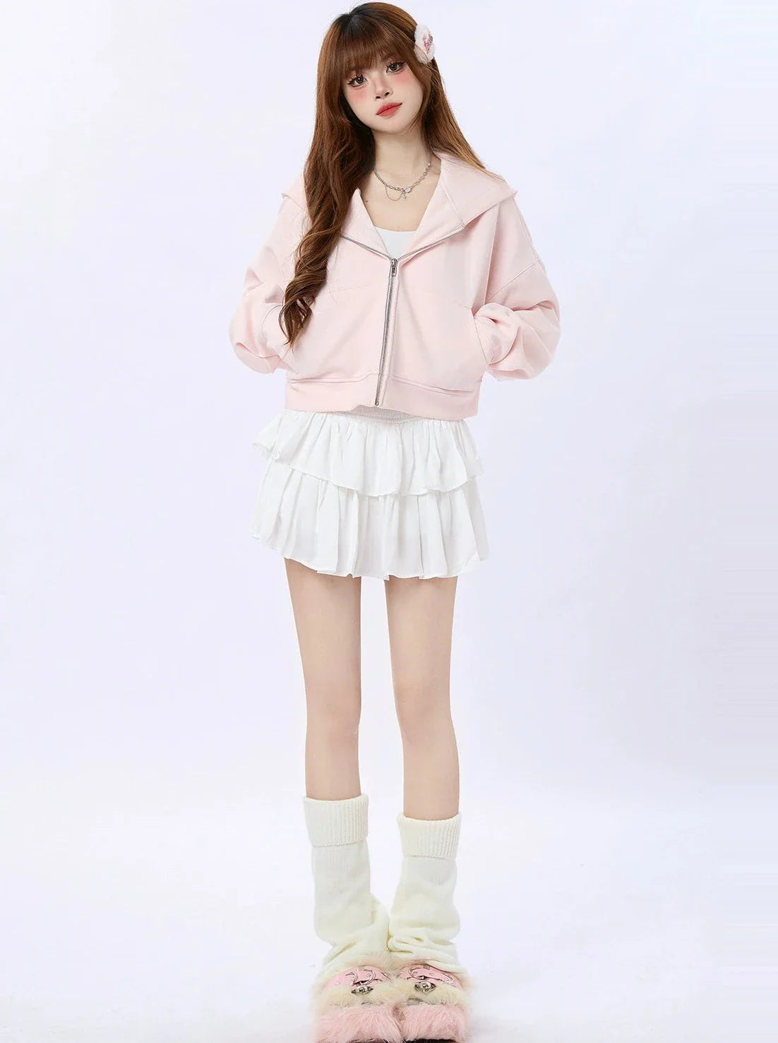 Kapuzenpullover Milky Short Spring Sweet