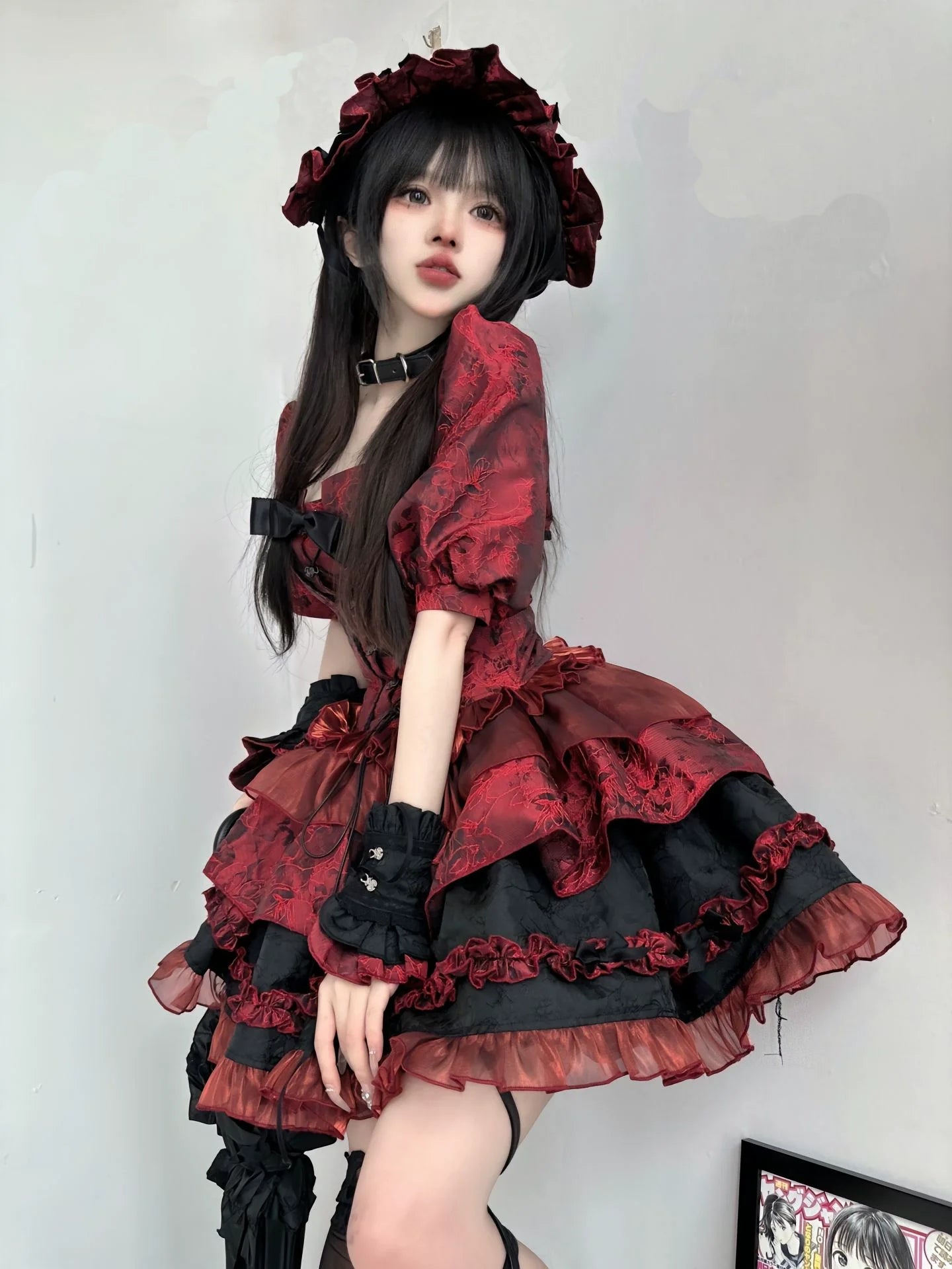Sleeve Corset Vest + Puff Jacquard Fishbone