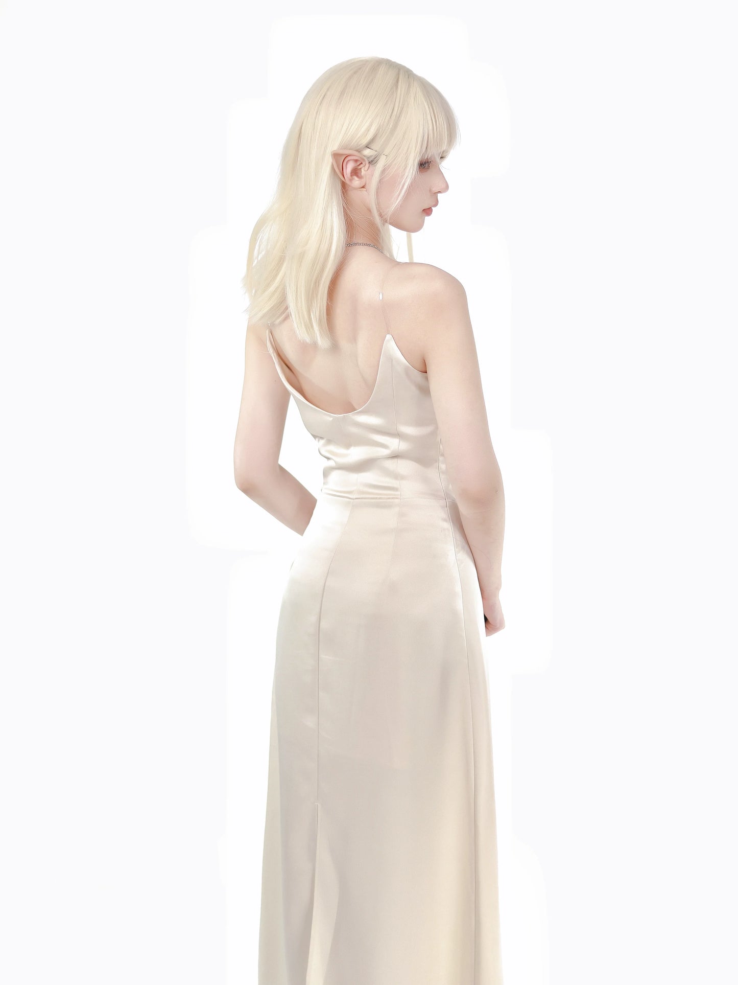 Solid Dress Suspender Color Dress Fishtail