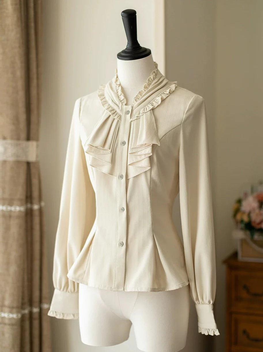 Retro + Brest Skirt Classical Elegant Shirt Lolita Frilled Elegant