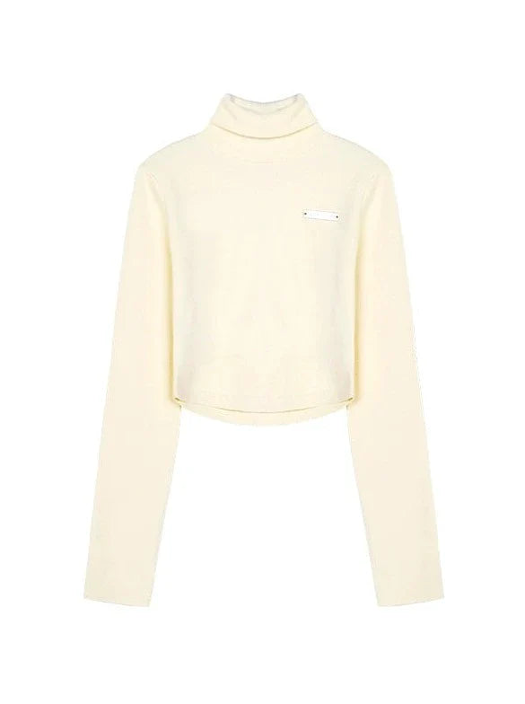 One-point Neck High Slim Top