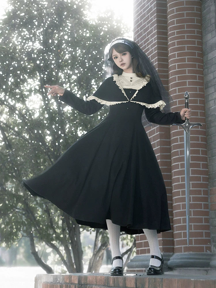 Piece Faux Gothic Dress Two Lolita