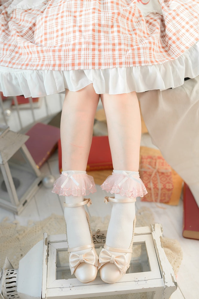 Meerjungfrau Pink Cuffs Lolita Unterknee Strümpfe / Socken