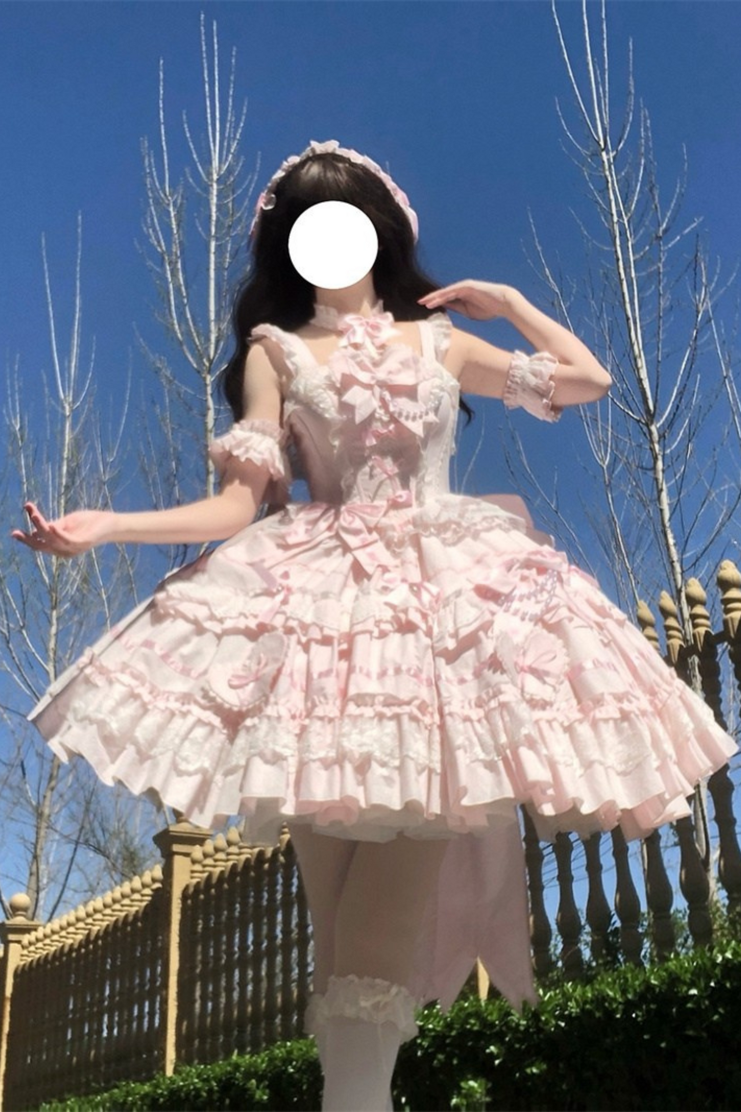 Haubenpuppe Kopfschmuck Kleid + Antike Prinzessin Perle