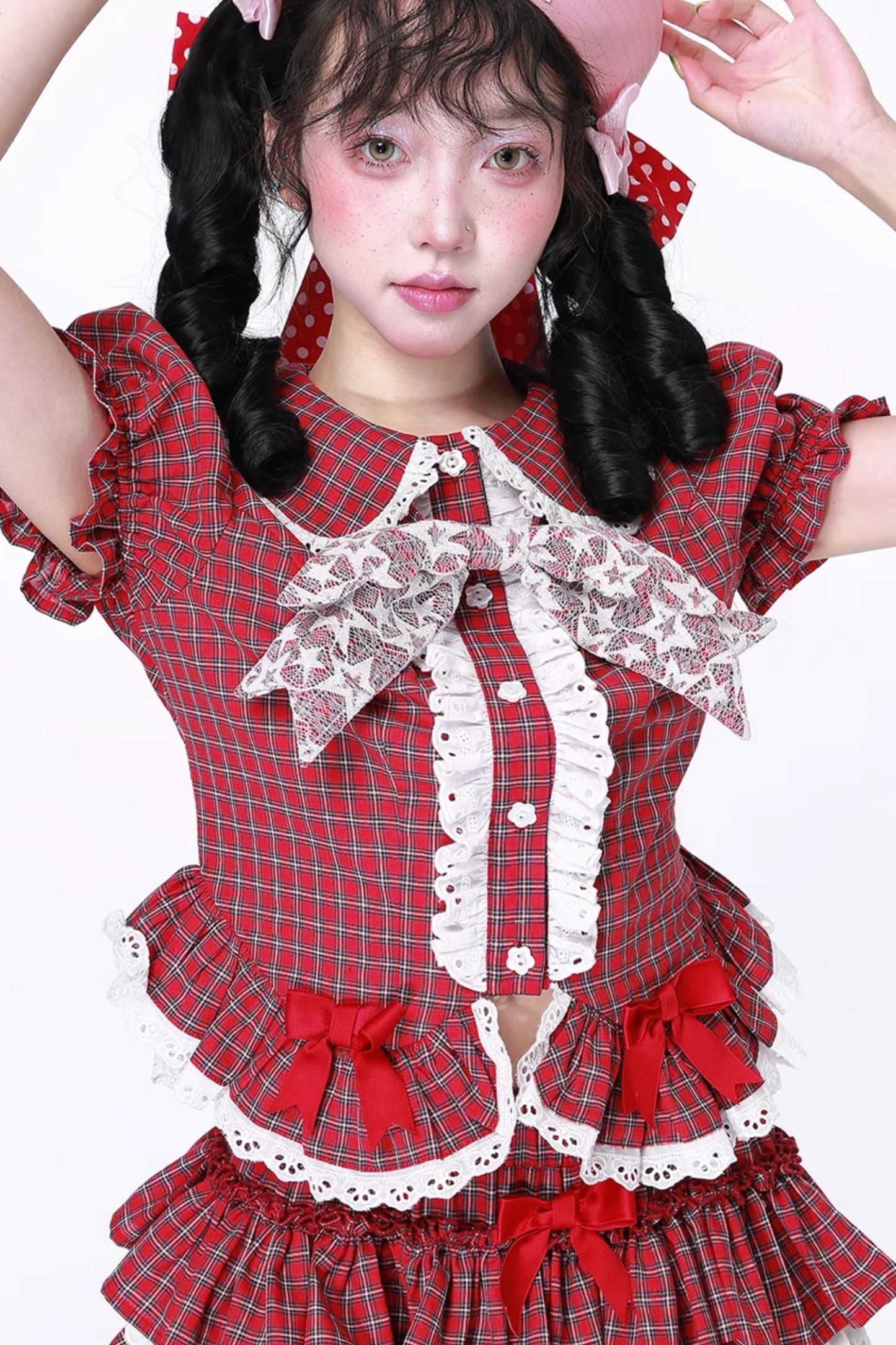 Top Sleeve Check Puff Retro