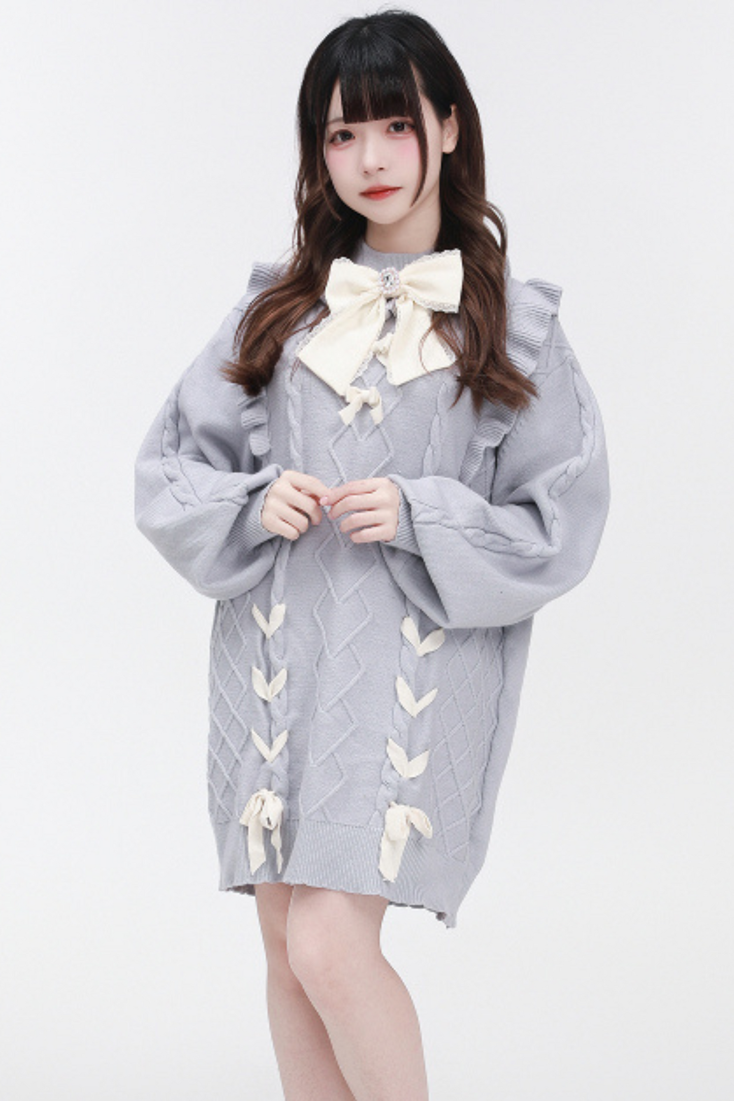 Sweater Dress Sleeve Flying Neck High