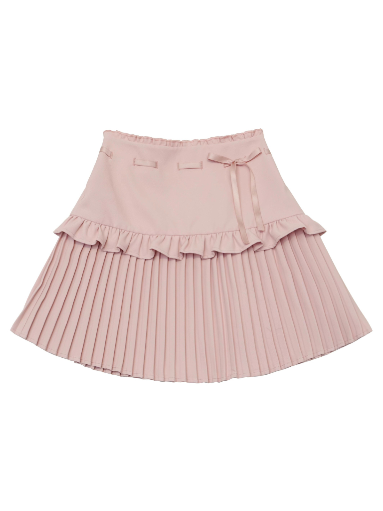 Knit Pink Ribbon + Straps Black Off-Shoulder Top