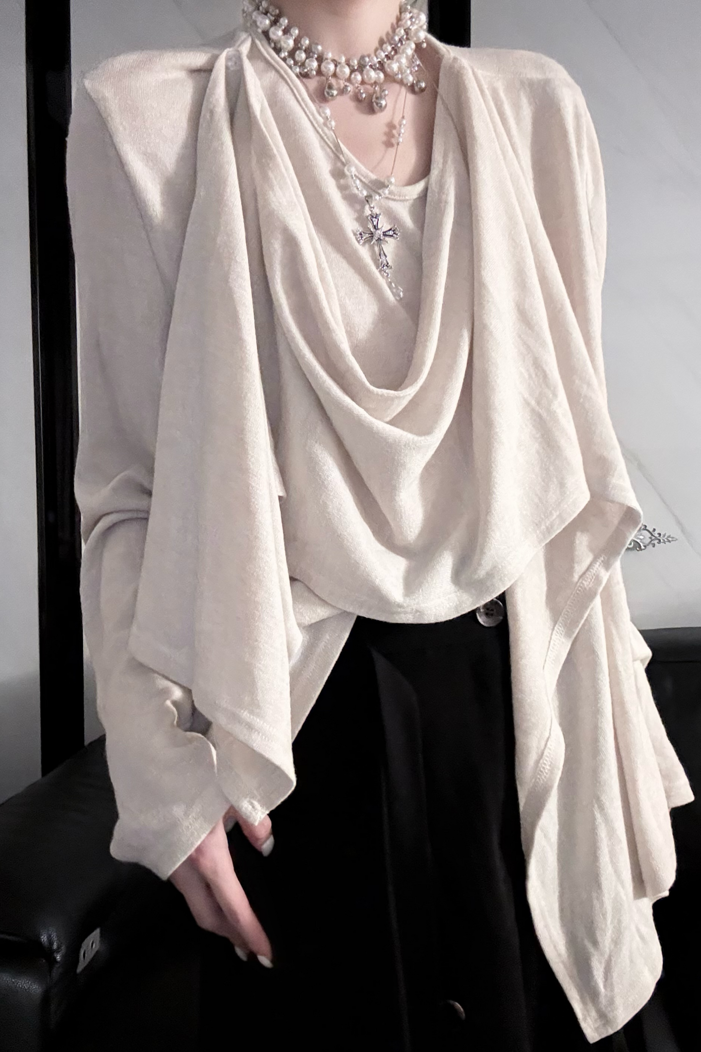 Sleeve Long Retro Deconstructed Top