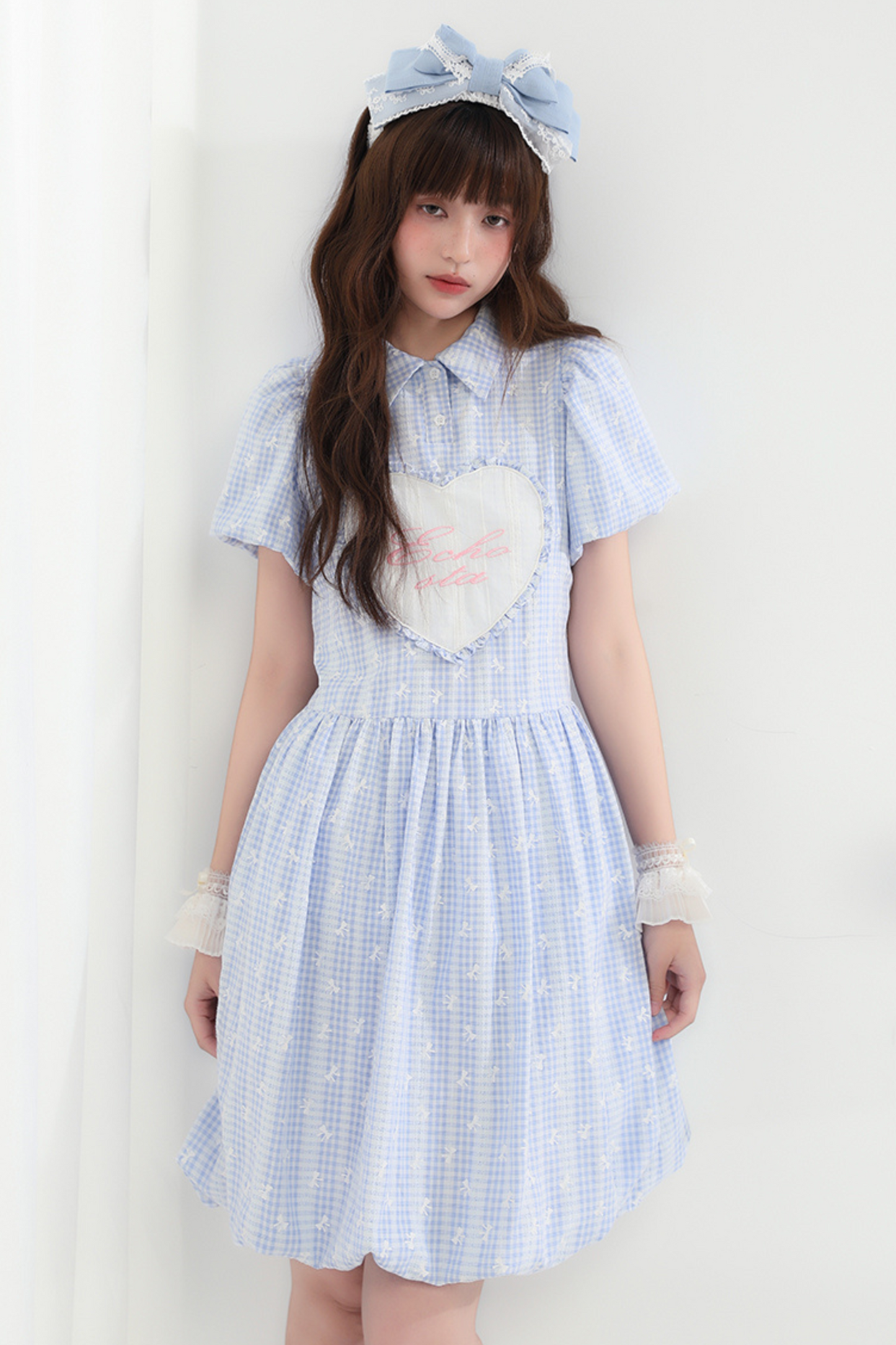 Prinzessin Blumenärmel Bubble Kleid Liebe