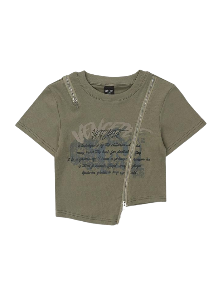 T-Shirt mit Reißverschluss American Street