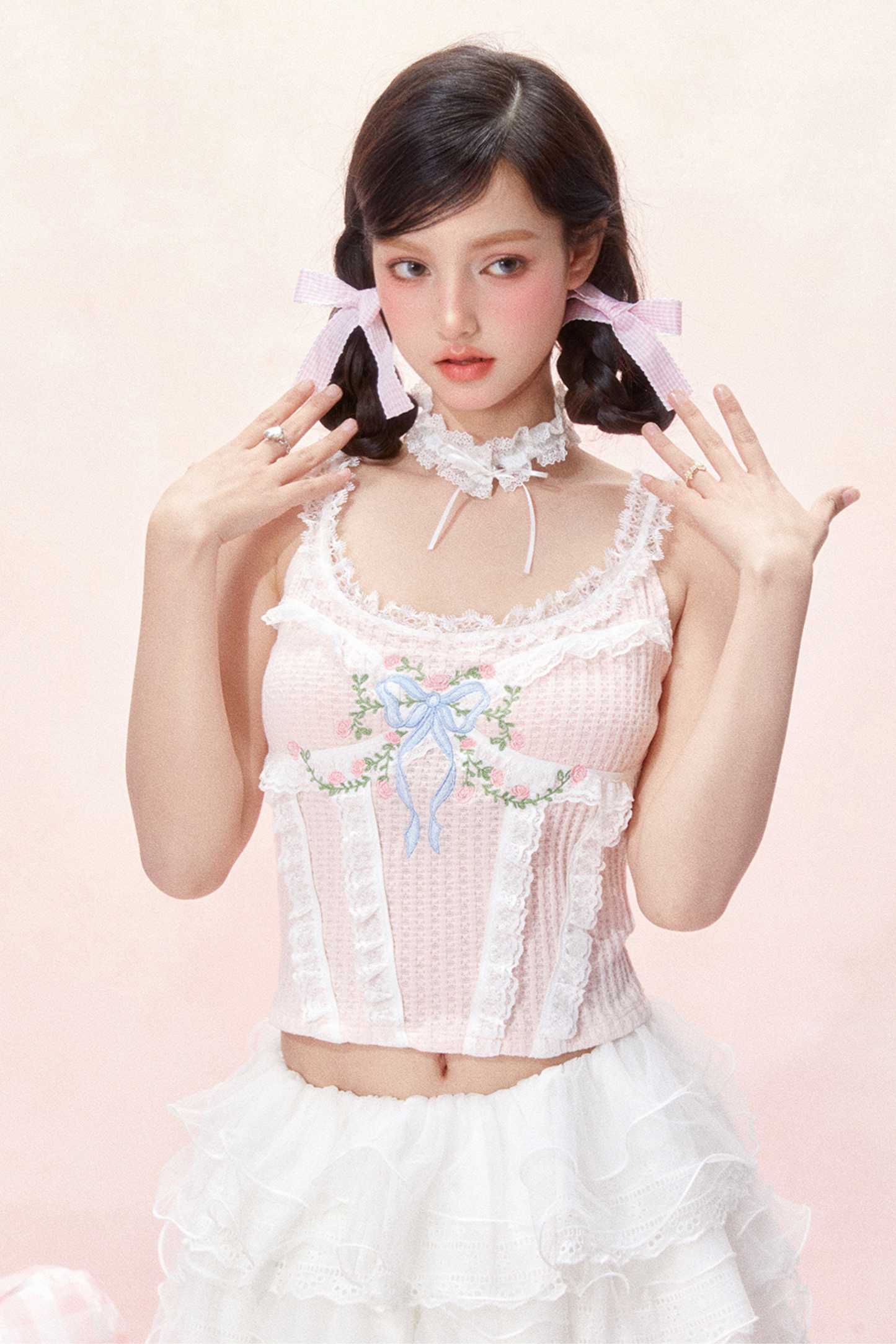 Design Top Corset Lace Sweet Bow