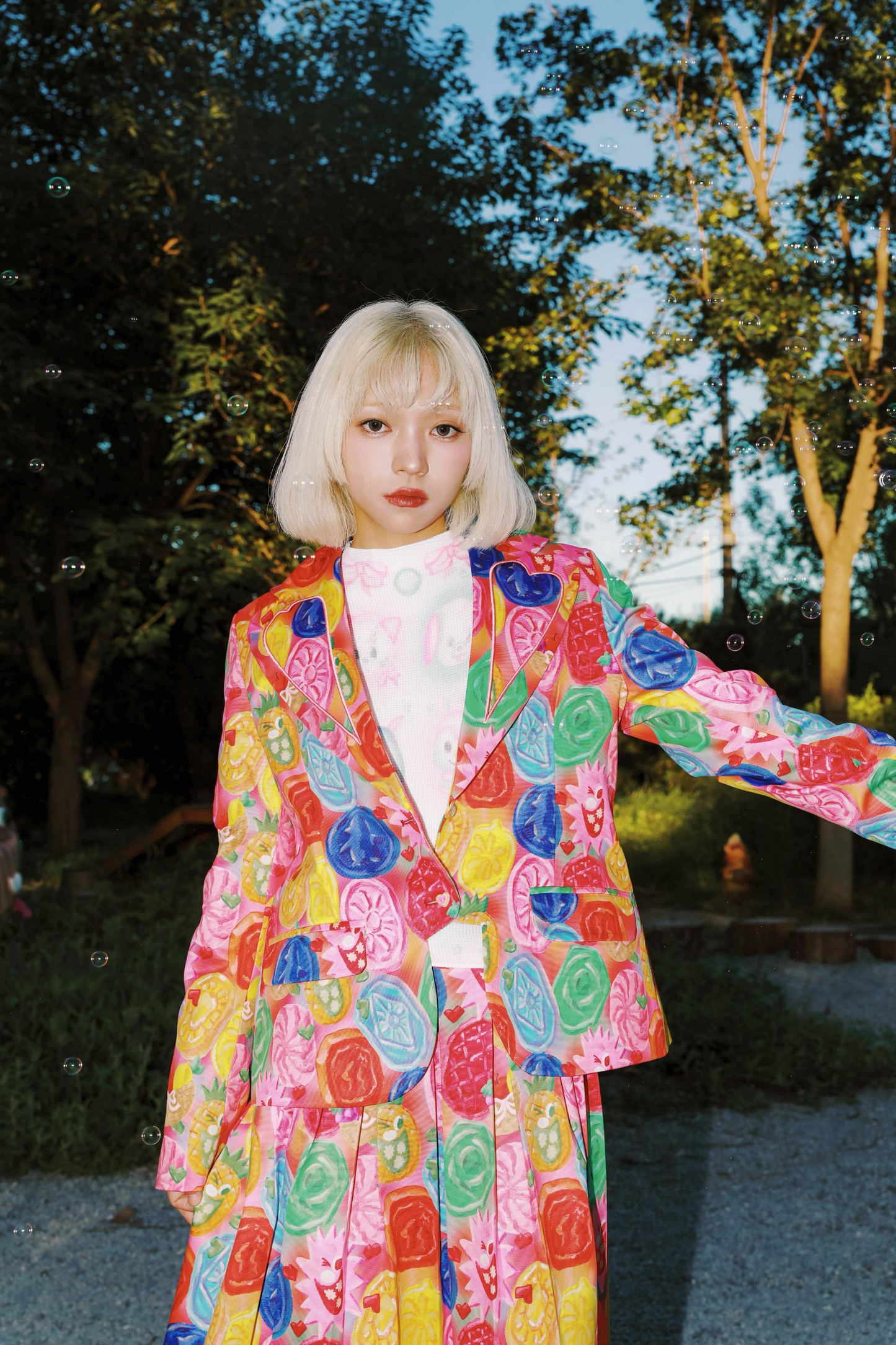 jacket y2k + collar skirt fantasy