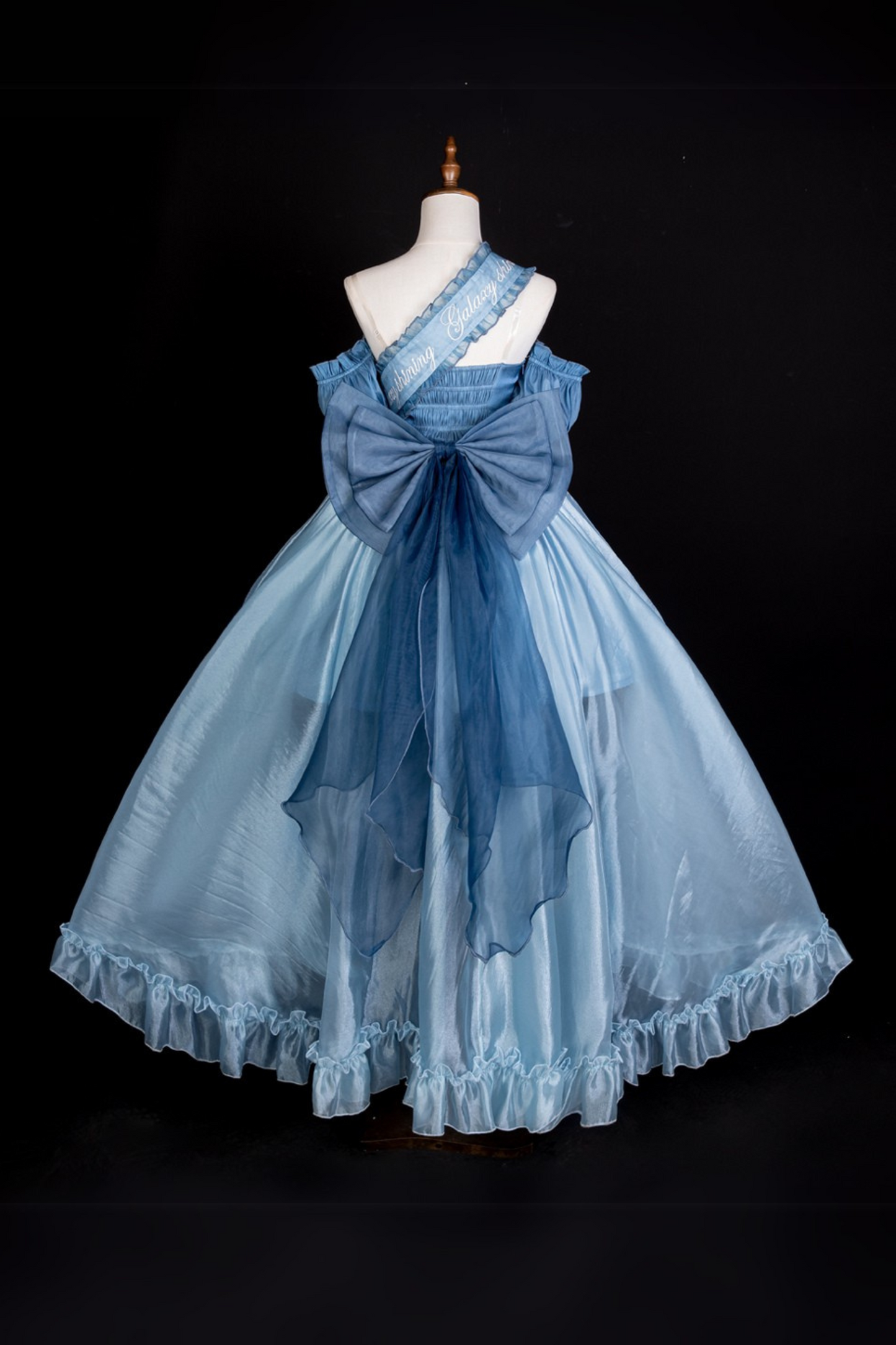 + Swing Fairy Puffy Ribbon Dress Sleeve Blue