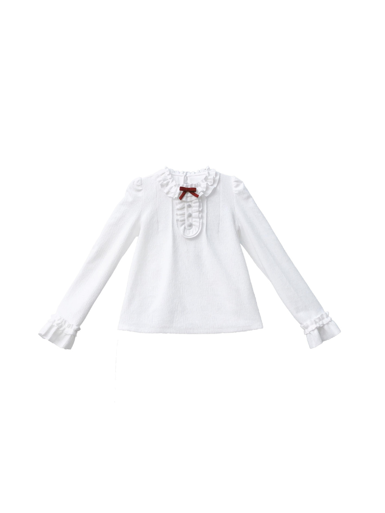 Bretelles tissées roses + chemise intérieure en plumes + robe blanche avec corsage poème + veste à volants rouge à volants rétro rose