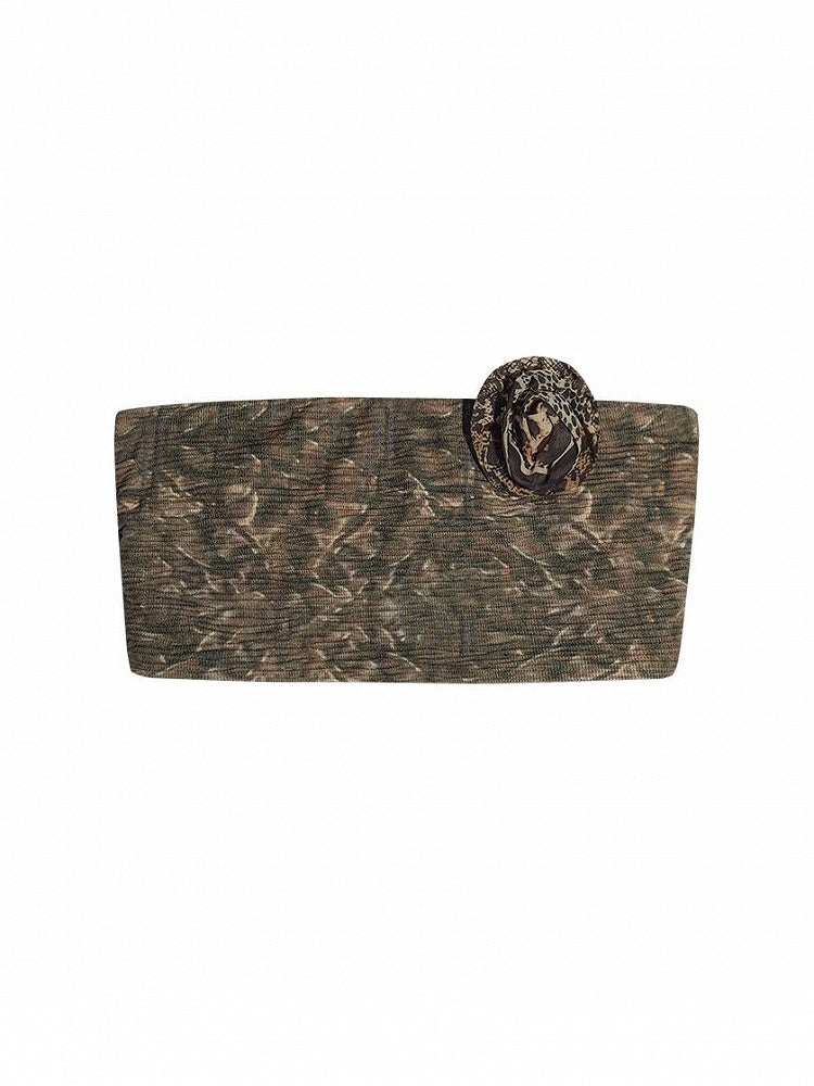 Corsage With Punk Brown Studded Tube Top