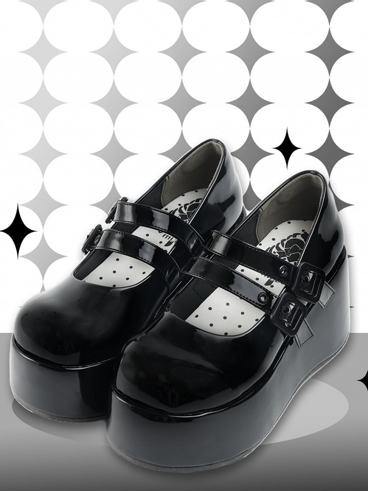 Mary Buckles Platform Dual Black with Lolita Janes Sweet