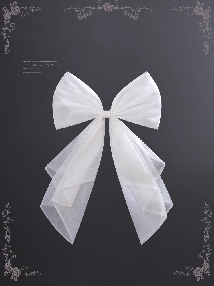 Organza Big White Train Bow