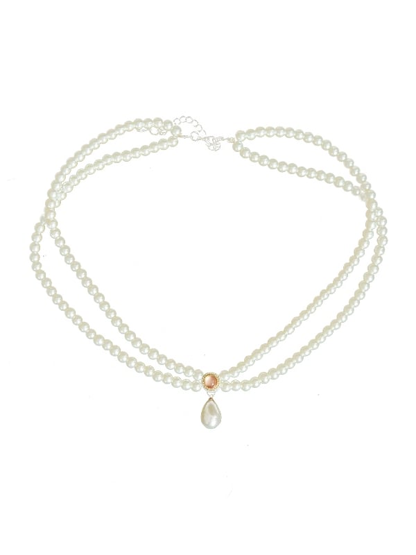 Necklace Pink Beaded Rhinestone Purple /