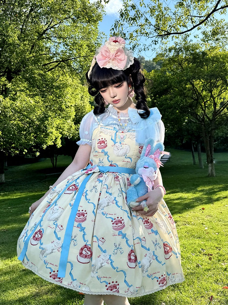 Kirschverzierte Schleifen Mini Pink Lolita Hut Kuchen