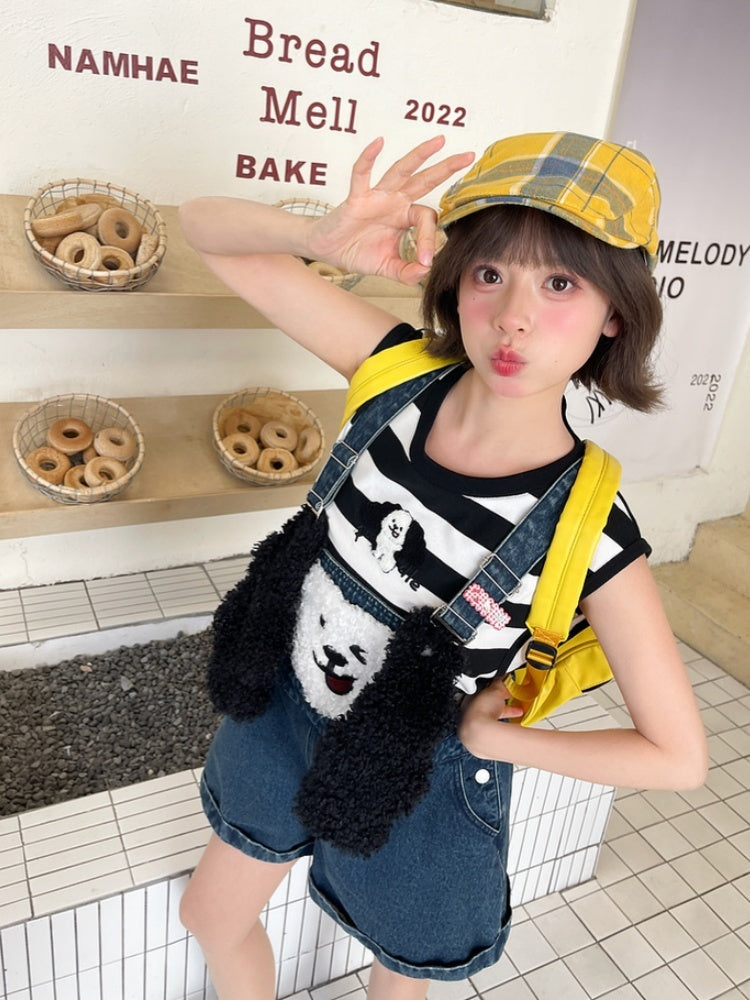 Blue Plush Puppy Denim Overalls