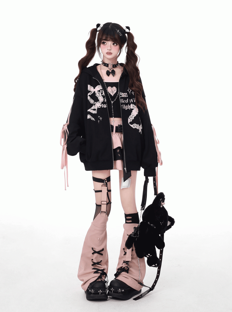 取り外し可能なリボン付き、ピンクのビタースイートなミニティアードスカート