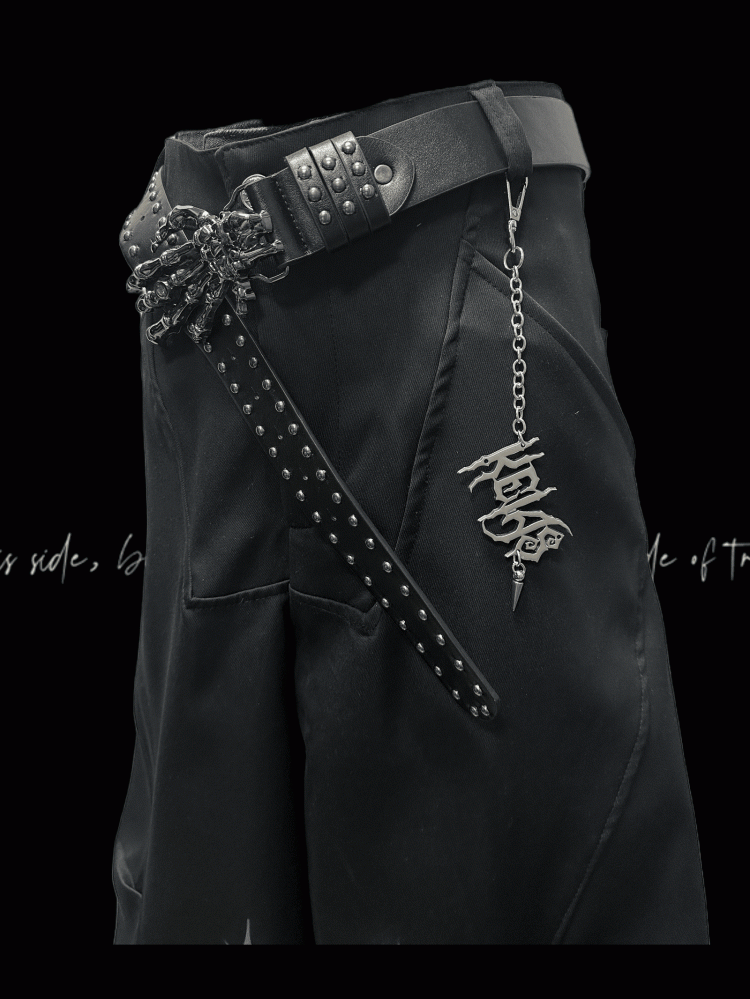 Rock Y2K Wide-leg Pants Free Charm Black Cross Print Punk with