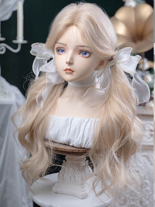 Bangs With Wavy Wig Curtain Blonde 75CM Length