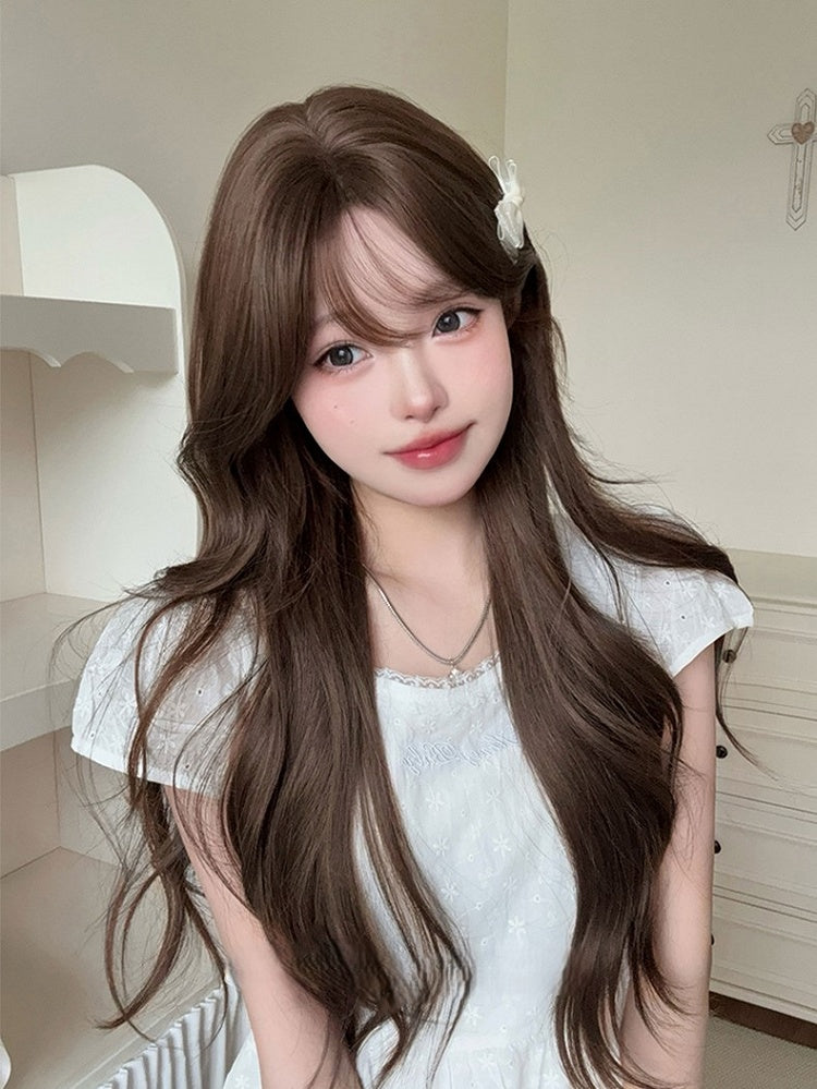 71CM Wavy Air With Wig Brown Bangs Length