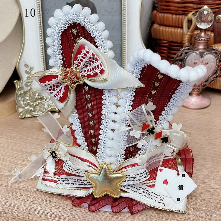 Optionen Mini-Dekorierter Hut Poker in Vibes Ohren Wunderland Alice Schleife 11 Details Hase