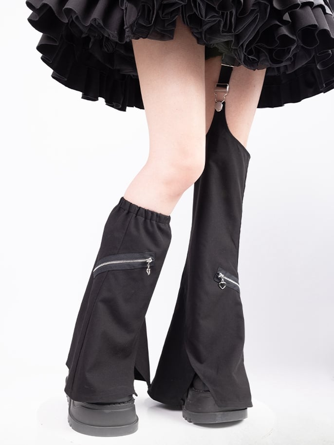 Black Techwear Leg Warmers