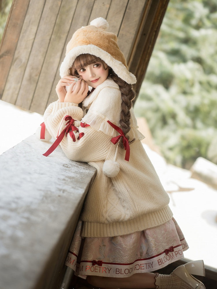 Plush Cardigan Creamy Winter White Cozy Collar Sweater