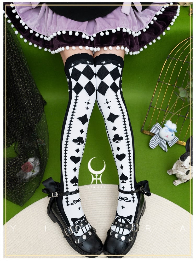 Diamond Pattern Over Knee Stockings