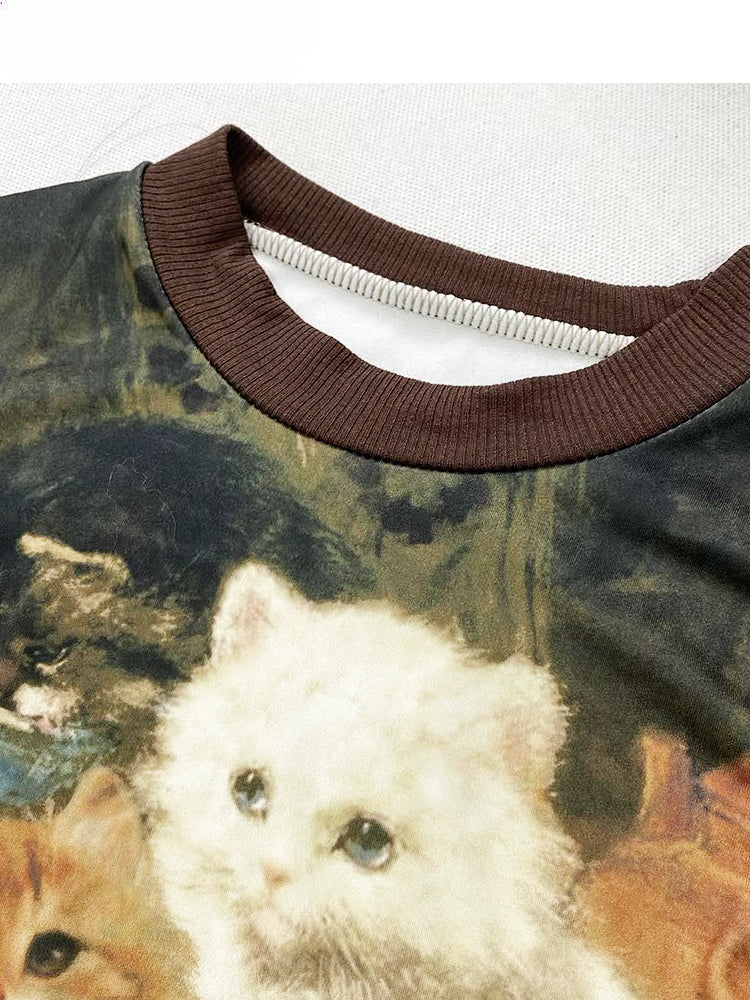 Coffee Cute Kitty Cropped Top