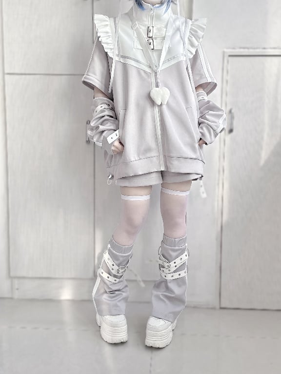 Elastic Shorts Kei Gray Waist Jirai
