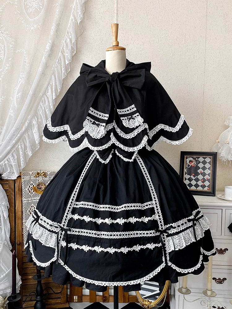 Cape Bunny Kapuzenohren Schwarz