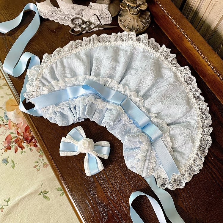 Blauer Hanayome Bowknots Lagenrock Sweet Hime Lolita Pulloverrock-Set