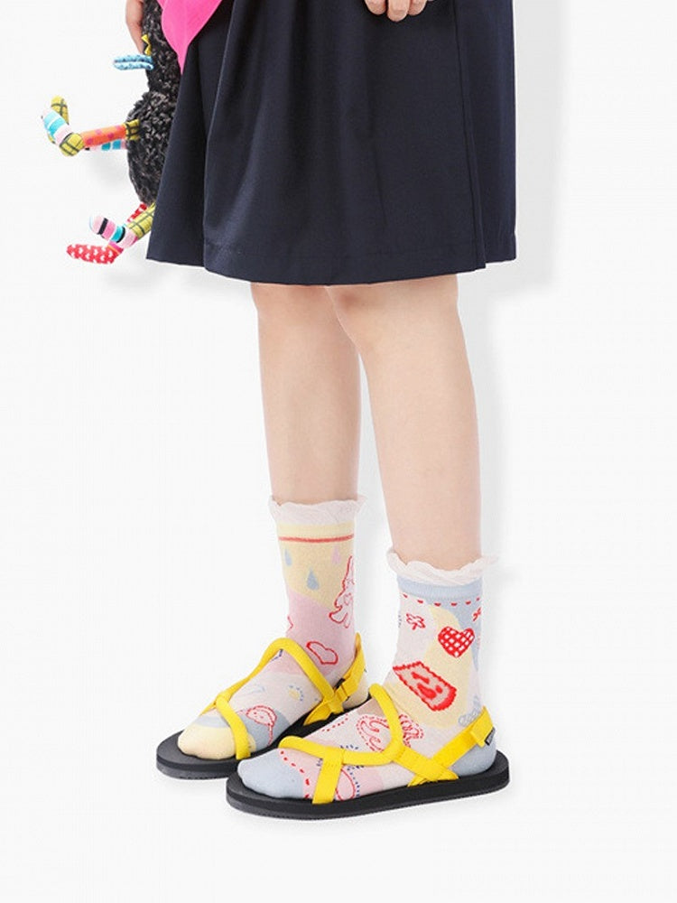 Cuff Options Colorful Lolita Sweet Socks Calf 4 Ruffled