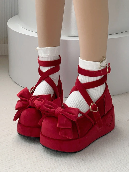 Velvet Lolita at Bow in Sweet Red Wine Platforms - Top