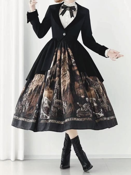 Black Ouji Fashion Gothic Lolita Tail Blazer
