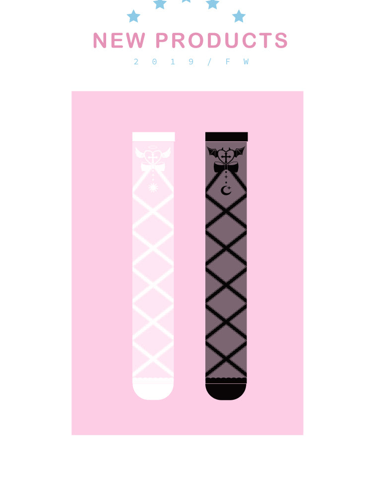 Devil/Angel Wings Heart Pattern Lolita Stockings /Socks