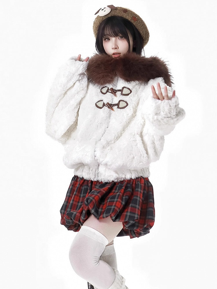 Red Plaid Bubble Skirt