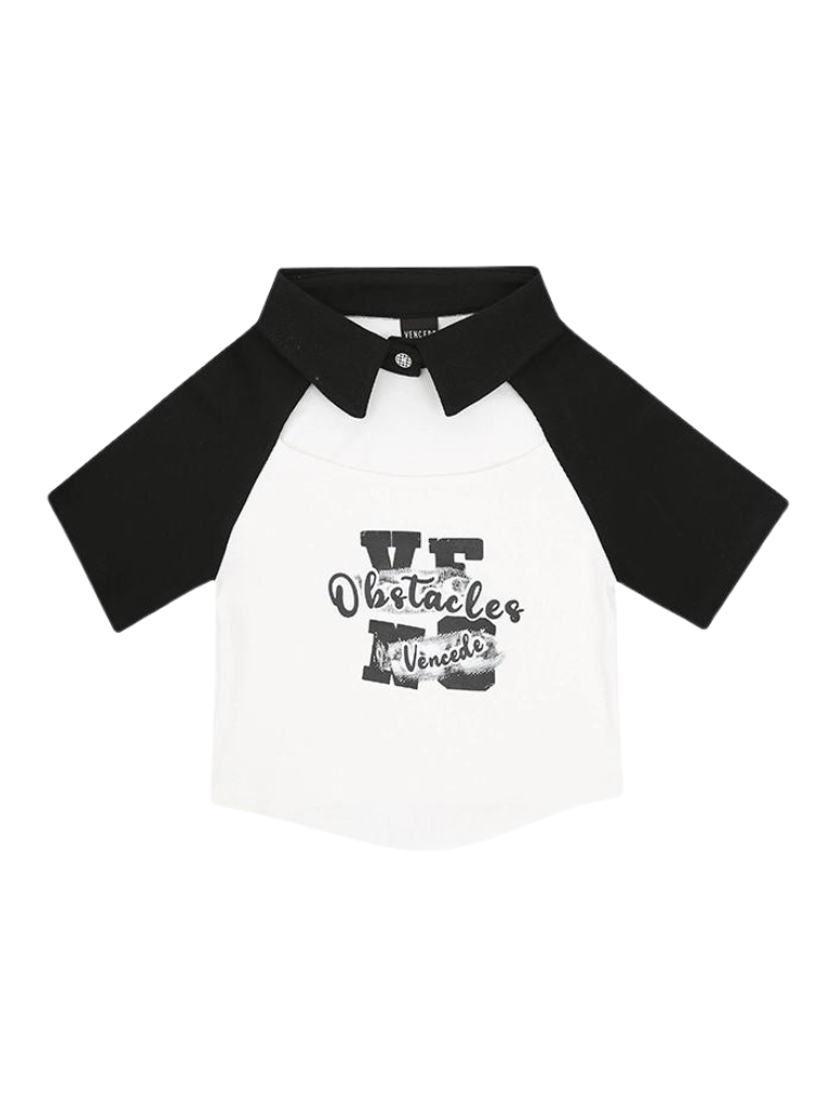 American Polo Letter Top Kurzer Print Retro