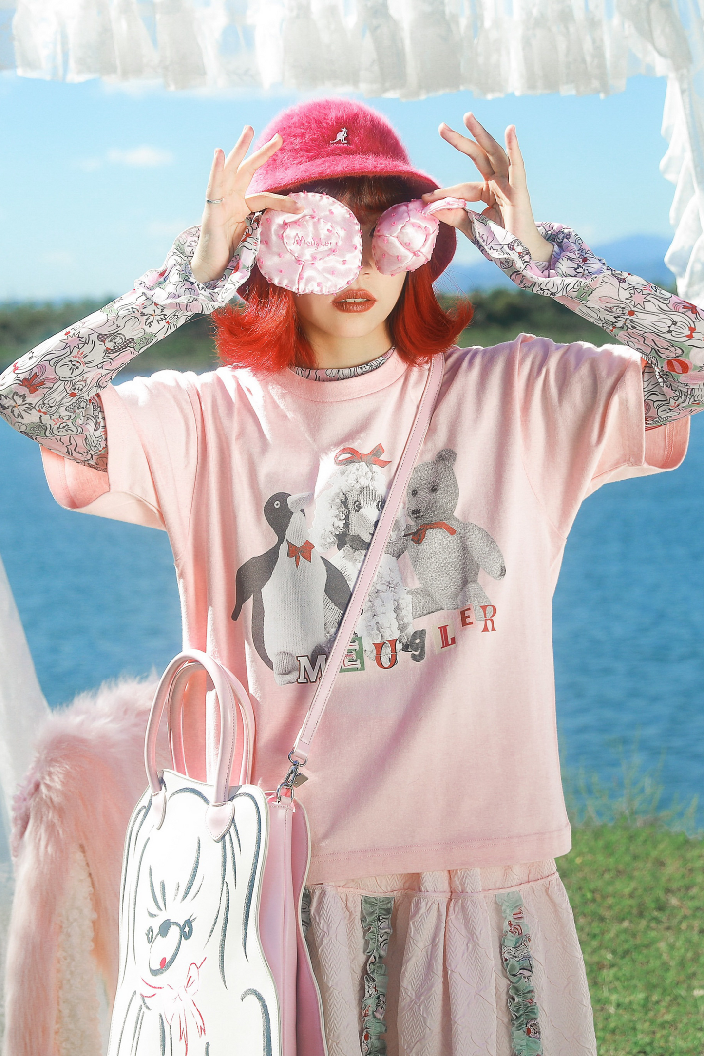 Bär Pinguin Collage Vintage T-Shirt