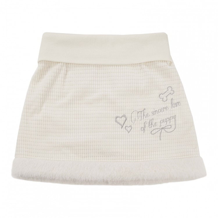 Silver Mini Skirt Cream-colored Plaid Embroidery