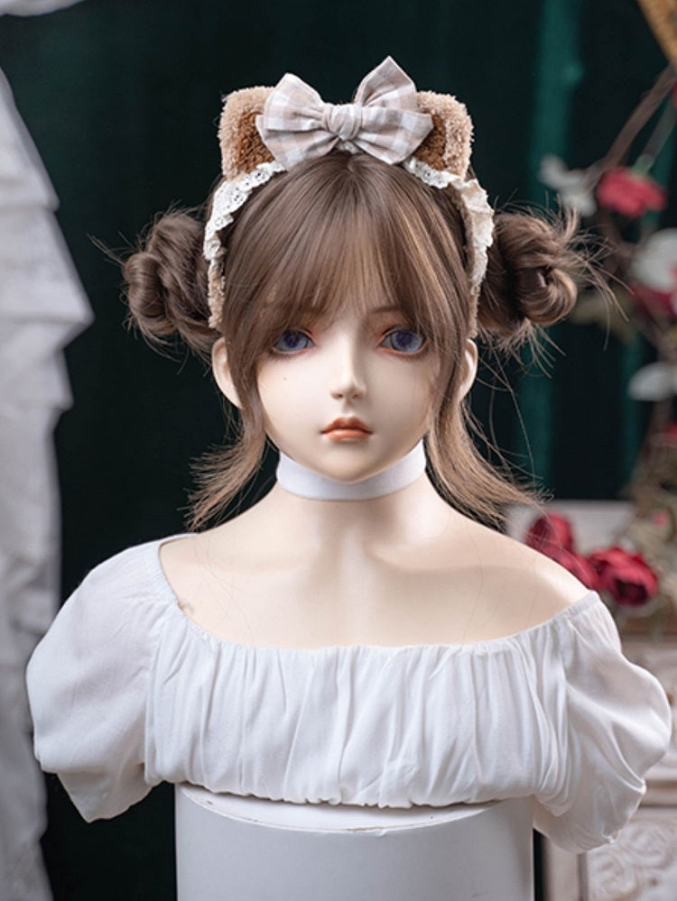 71CM Wavy Air With Wig Brown Bangs Length